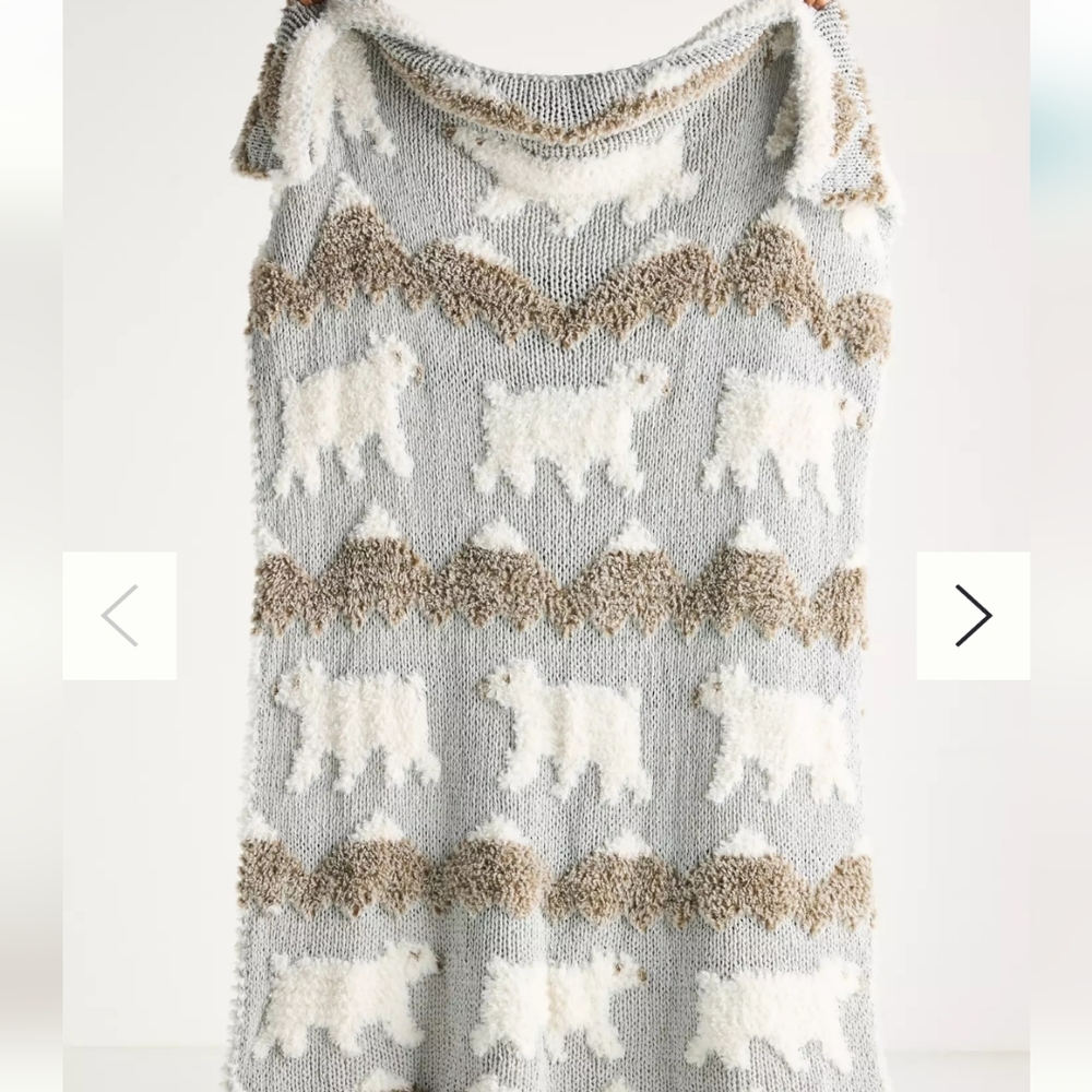Anthropologie Eyelash Knit Throw Blanket